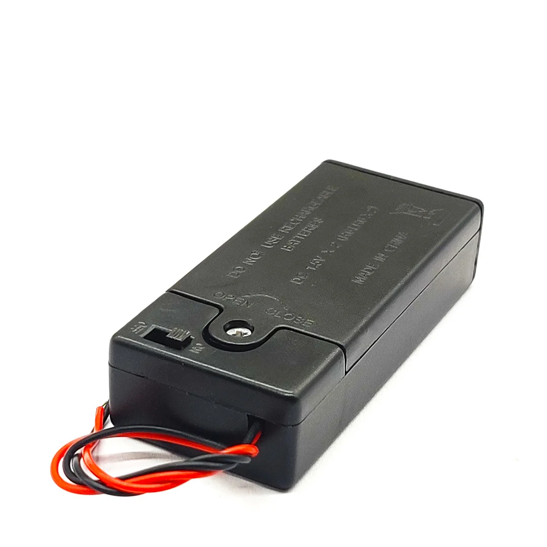 2 AA 3V Battery Holder AA Battery Box With Switch 2*AA Battery Case With Cover Toy Accessories Model Parts New Black