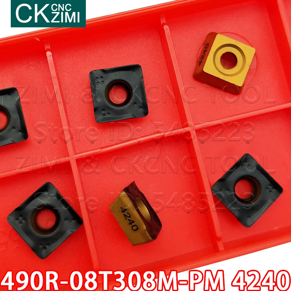 إدراج كربيد الطحن للصلب, 490R-08T308M-PM 4240 490R 08T308M PM 4240 إدراج كربيد CNC أداة تحول قاطع المطحنة أداة قطع للصلب