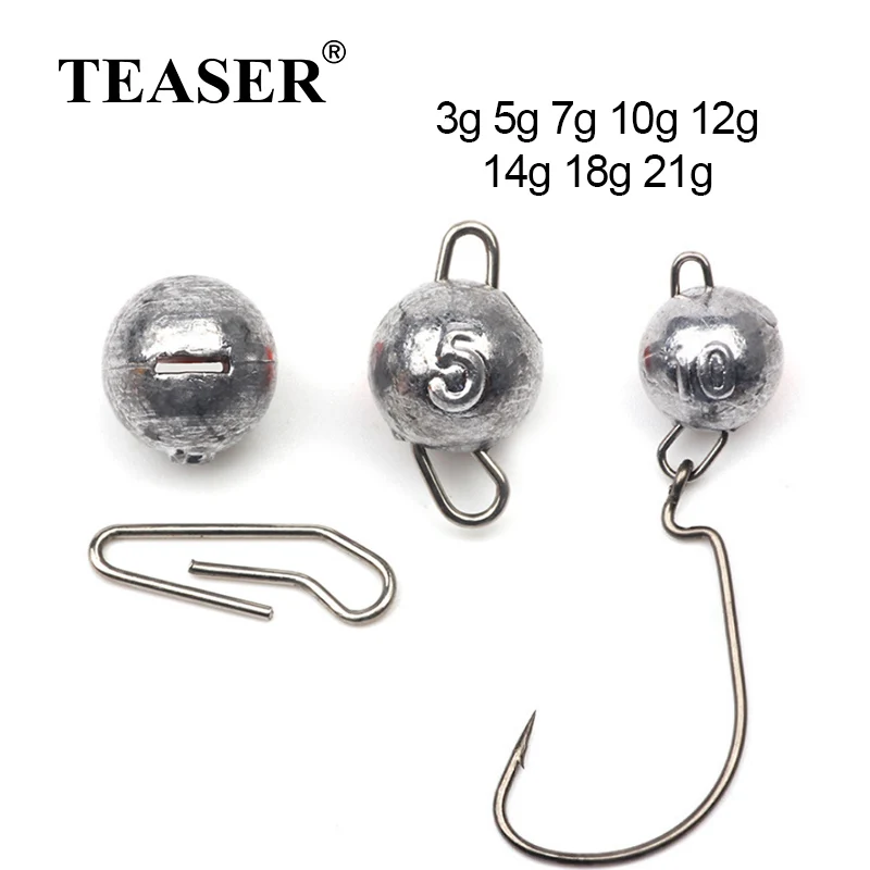 

TEASER A020 50pcs Carp Fishing Sinkers Weight 3-21g Sinker Hook Connector Quick Release Casting Fishing Sinker Bullet FishTackle