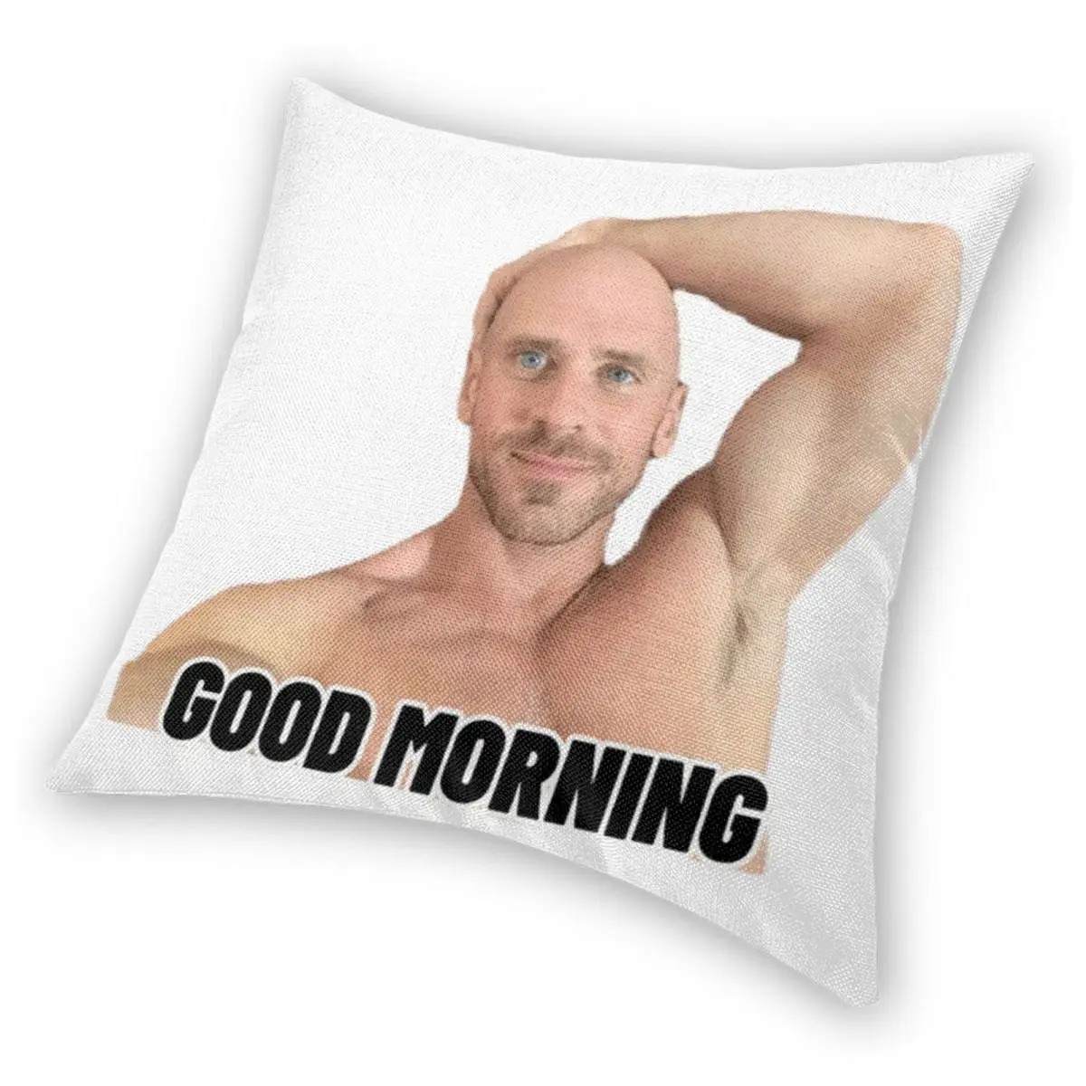 Johnny Sins Good Morning Square Pillowcase Polyester Linen Velvet Pattern Zip Decorative Room Cushion Cover