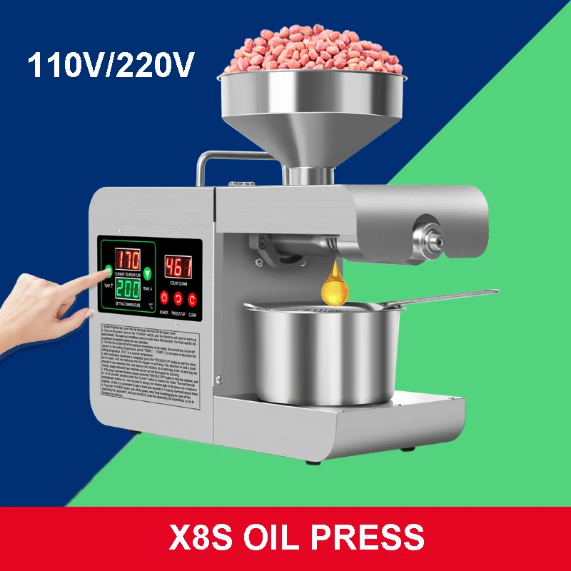 X8S Small Home Oil Press Machine Commercial Stainless steel Walnut Sunflower Seeds Oil Maker Peanut Oil Extraction