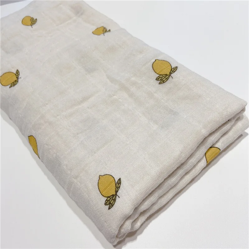 Newborn Baby Blanket Fruit Baby Swaddling Blankets Muslin Baby Swaddle Wrap Soft Organic Kids Toddler Stroller Bedding Blankets