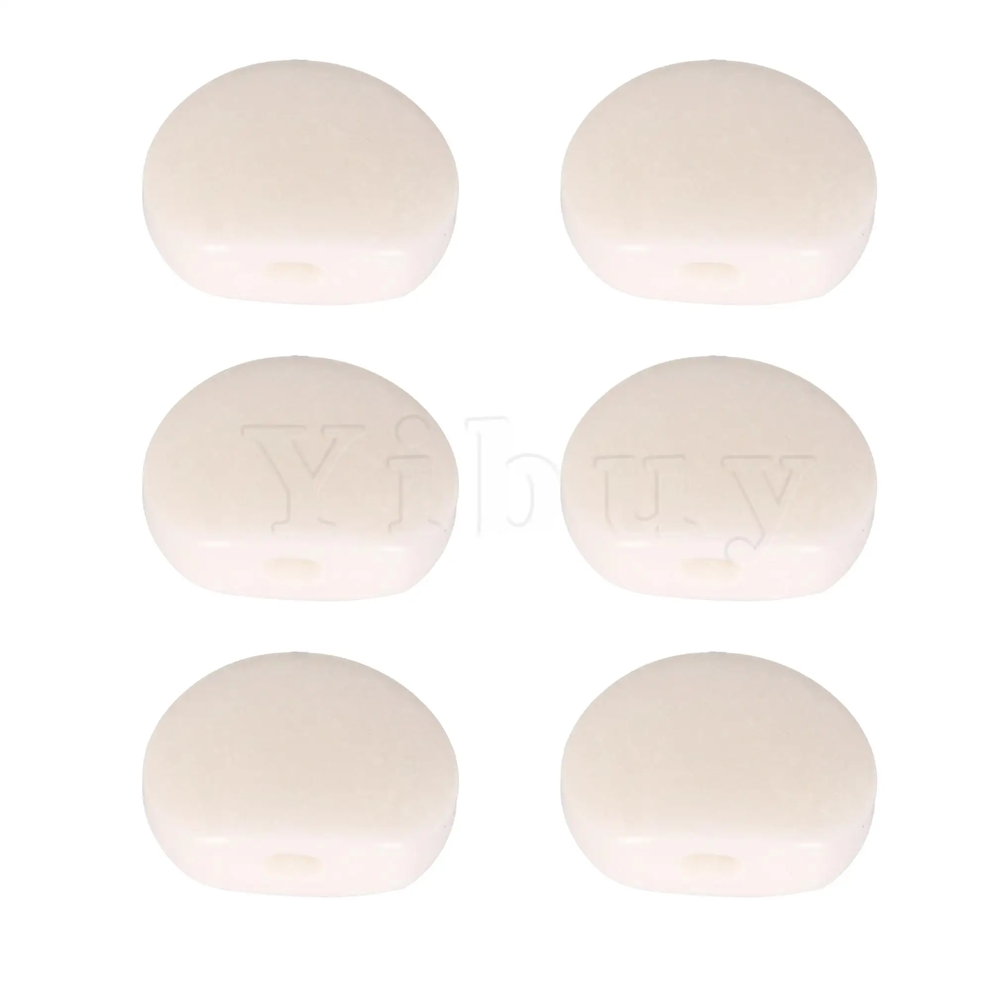 Yibuy 6pcs Guitar Tuning Machine Head Pearloid Oval Acrylic Buttons For Ukulele White