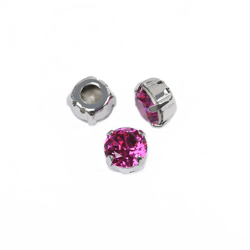 1357 Fuchsia Kristall K9 Glas Nähstein Brillantschliff Aufnähbare Strasssteine Pointback Strass DIY Kleidung Kleider Taschen – Detail 6