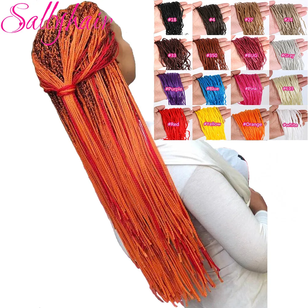 Sallyhair Zizi Bím Tóc Móc Hộp Bím Tóc Màu Tổng Hợp Làm Tóc Bọ Xám Tóc Vàng Móc Tóc 28 Dây/Gói