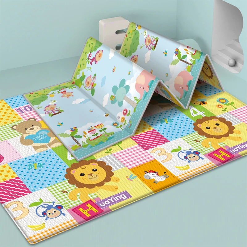 Large Size Foldable Children Carpet Cartoon Baby Play Mat Educational Baby Activity Carpet Waterproof and Easy to Store