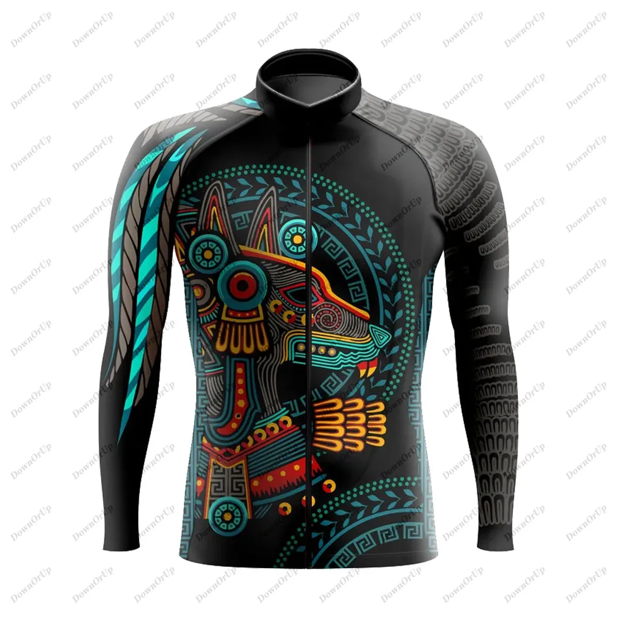 Mexico Aztec Men\'s Long Sleeve Cycling Jersey Maillot Ciclismo Hombre Equipment BIke Clothing ropa ciclismo hombre invierno