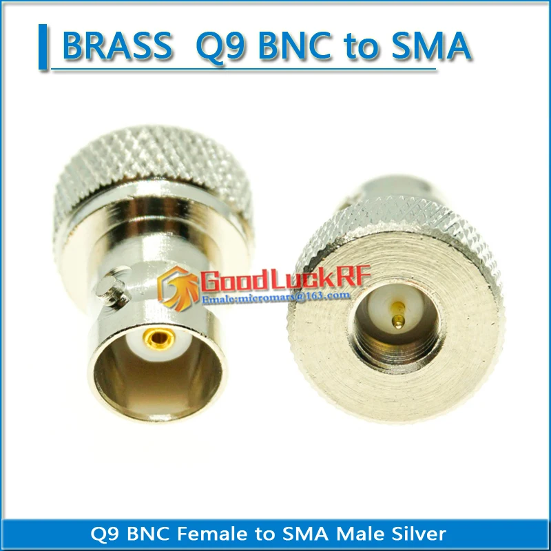 Q9 Antenna BNC Female to SMA Male Plug Nickel Plated Straight Coaxial RF Connector Adapters for Vertex Icom Kenwood