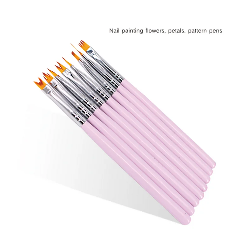 8pc 14.8cm  Nice Nail Art Flower Drawing Pen Painting Brushes Dotting Design Manicure Nail Gel Varnishes Tool T0441