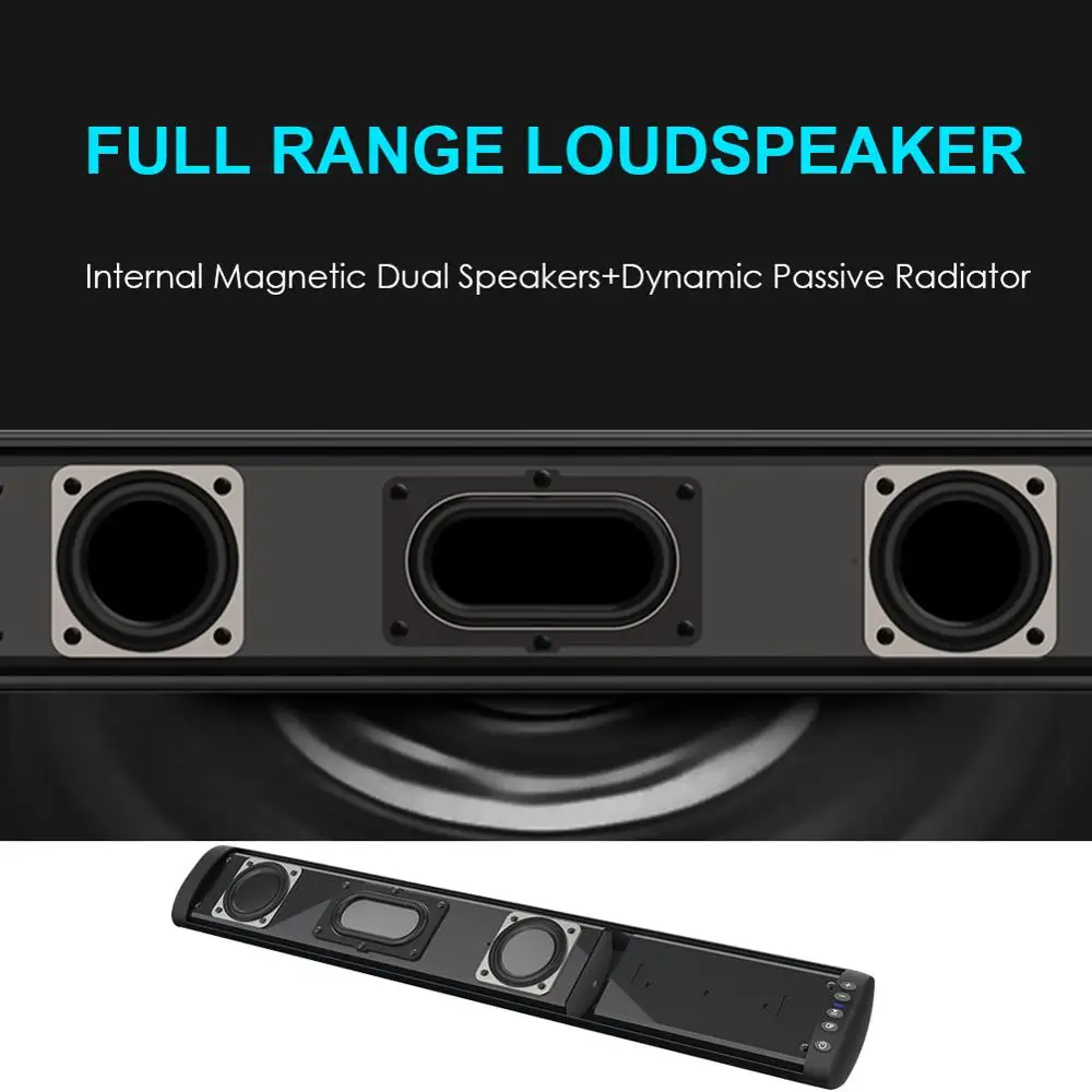 20W Wireless Bluetooth-compatible Column Soundbar TV Music Speaker Sound Bar Home Theater Support 3.5mm RCA With Wall Mount