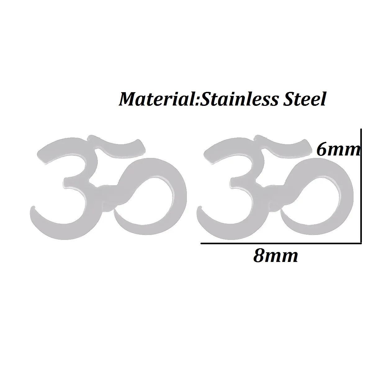 Tiny Stainless Steel OM Symbol Earings Women Jewelry Cute Motorcycle Meditation Yoga Stud Earrings Girls Personalize Jewelry