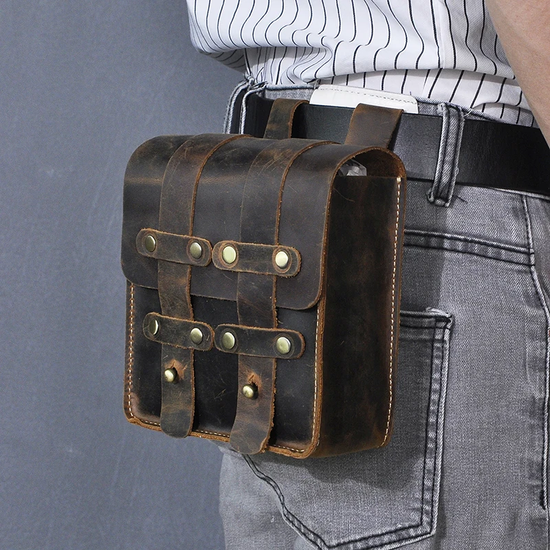 Fashion Real Leather Male Gift Small Summer Hip Pouch Design Cigarette Case 6\