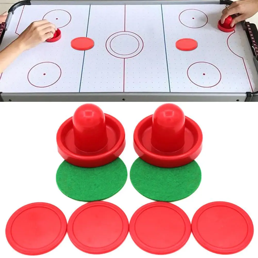 Air Hockey Accessories 76mm Goalies & 52mm Puck Felt Adult toys games entertaining Pusher mallet Table O4G5