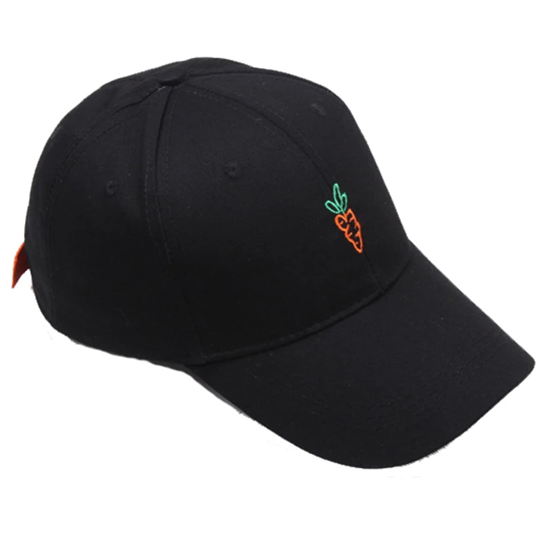 South Korea Ulzzang Cute Carrot Embroidered Casquette Hats Women \'s Summer Casual College Style Baseball Caps Simple Cool  Bq142