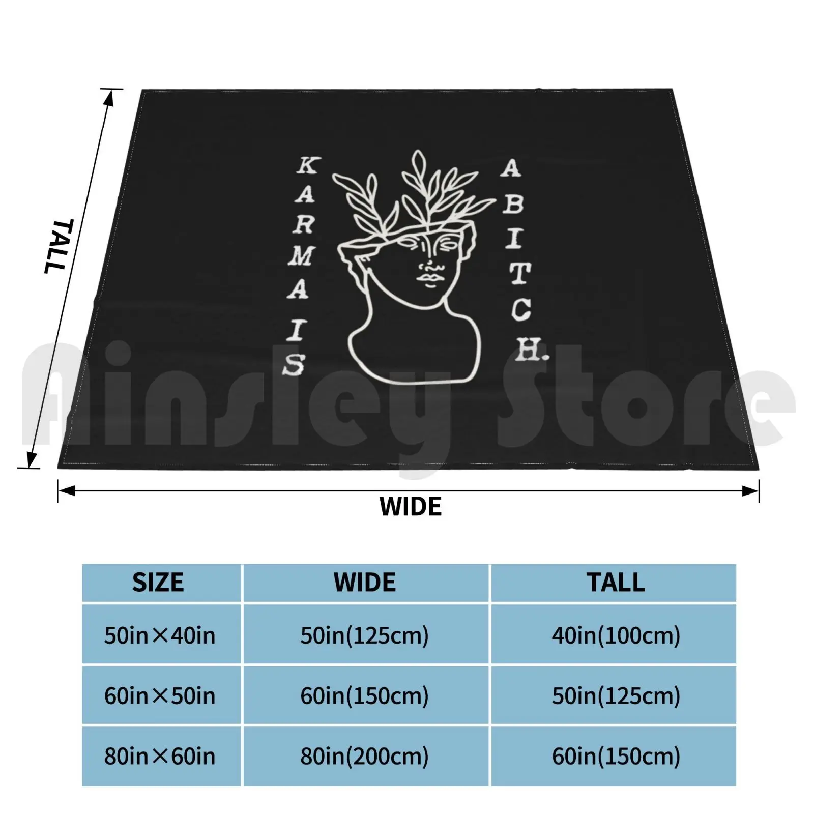 Line Art Statur Mit Blumen White-Karma Is A Blanket Fashion Custom Hand Gezeichnet Grafik Hipster Silhouette