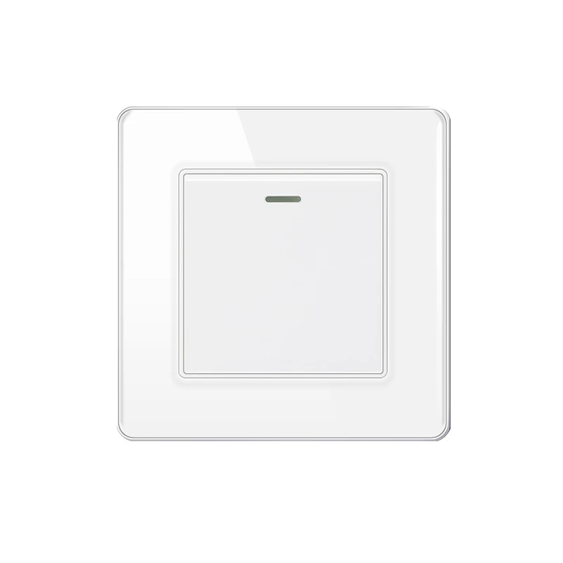 FIKO 86 type toughened glass lamp switch, one position switch, single control, double control, multi control switch panel