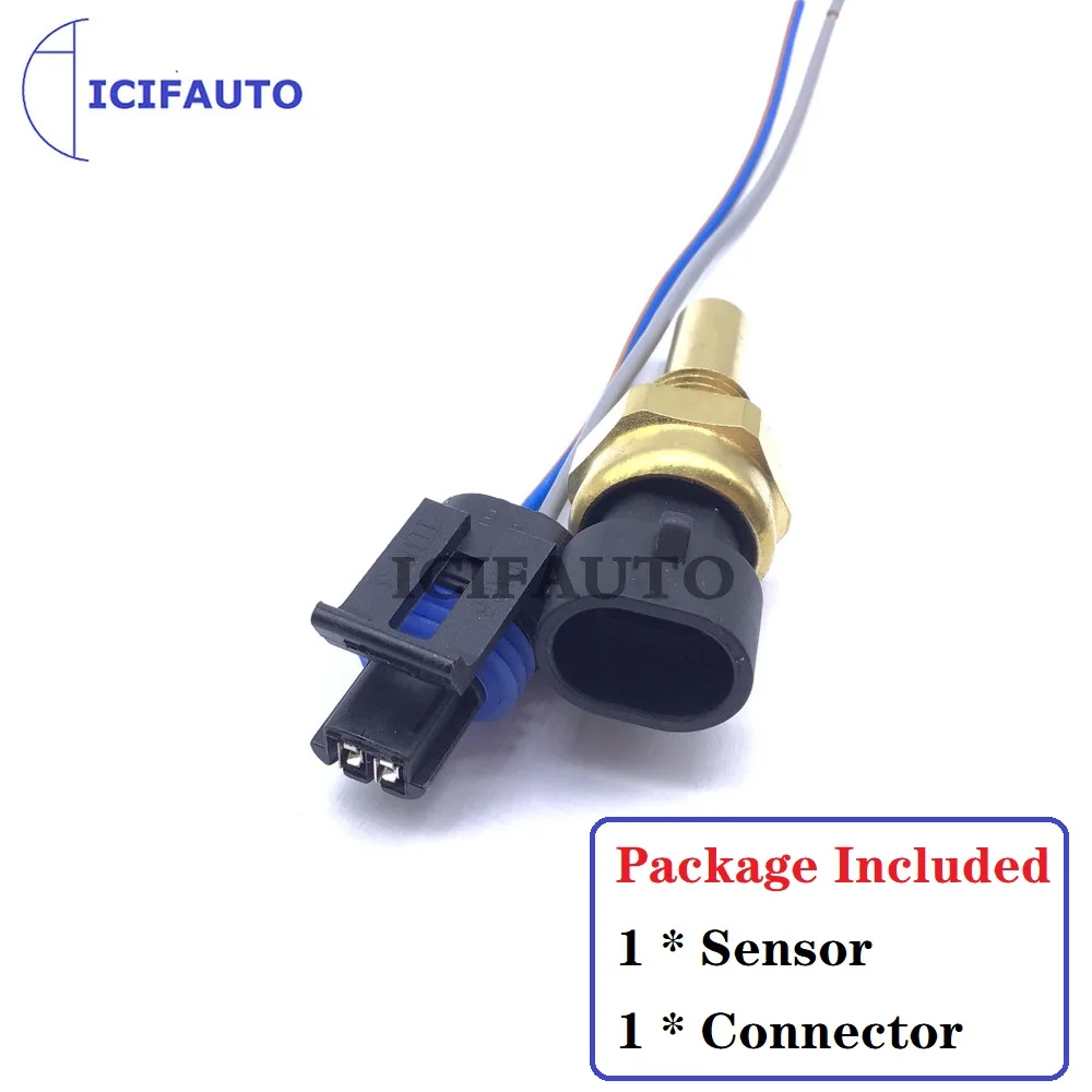 Engine Coolant Temperature Sensor + Pigtail Connector for Buick Chevrolet Pontiac 15326388 19236568 15369305 12191170 12608814