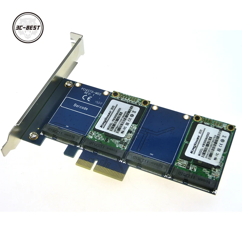 Imagem -02 - Pci-e Pcie ao Cartão do Adaptador do Extensor de Msata Ssd com Raid Pcim0401