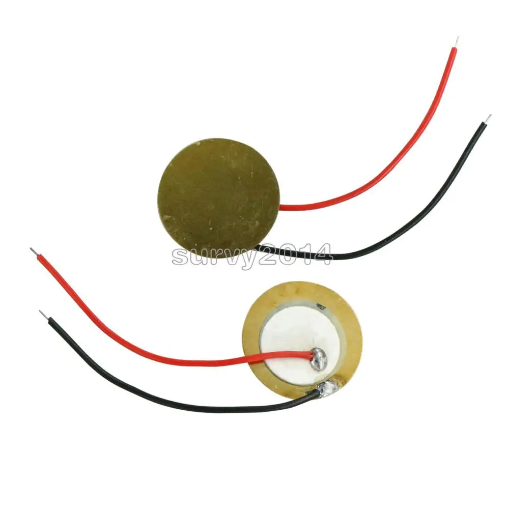 20pcs/lot 15mm Piezo Elements buzzer Sounder Sensor Trigger Drum Disc With Wire Copper Piezo buzzers For Arduino Loudspeaker