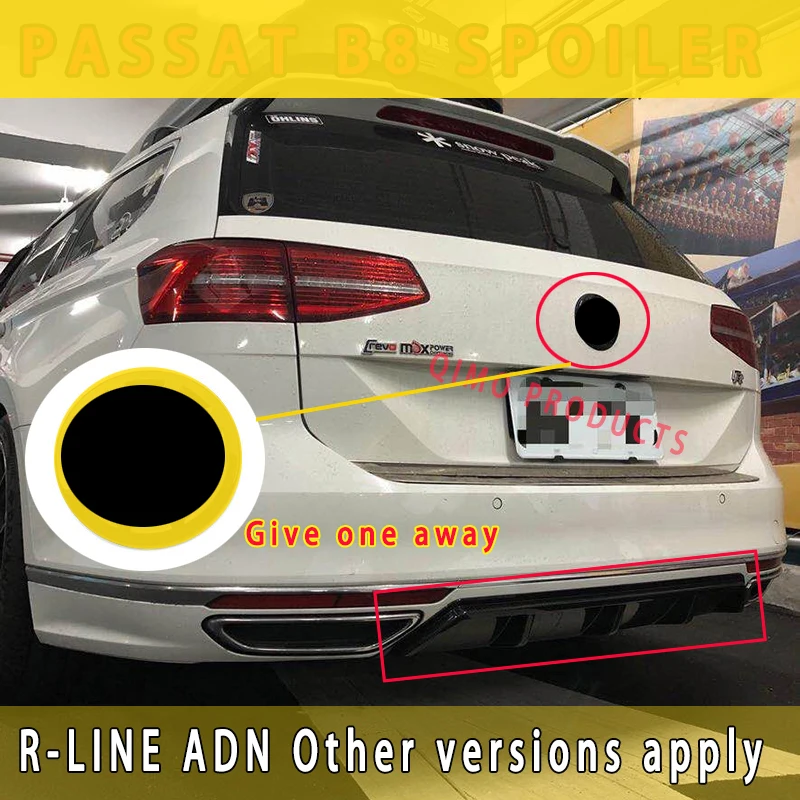 For VW Passat B8 Variant Rear Diffuser 2015 2016 2017 2018 2019 GTE Diffuser Rear Bumper Lip Trunk Spoilers Car Accessories