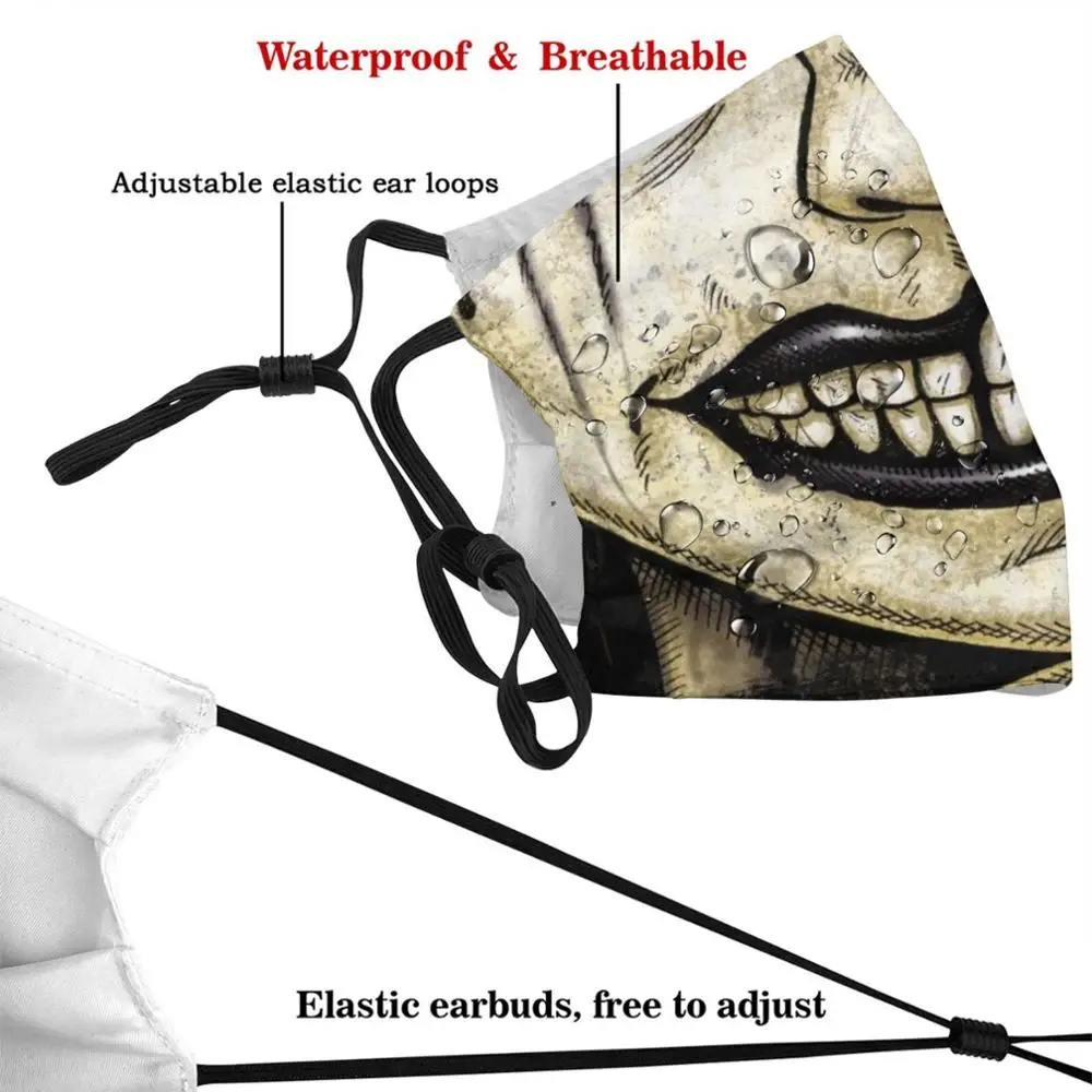 Inky Angel Face Mask Mask Cloth Reusable Print Filter Washable Ink Machine Ink Machine Angel Cartoon Horror Game Videogame