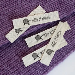 12*60mm twill labels, custom sewing labels, clothing labels, folding handmade knitting, personalized labels, product (2075)