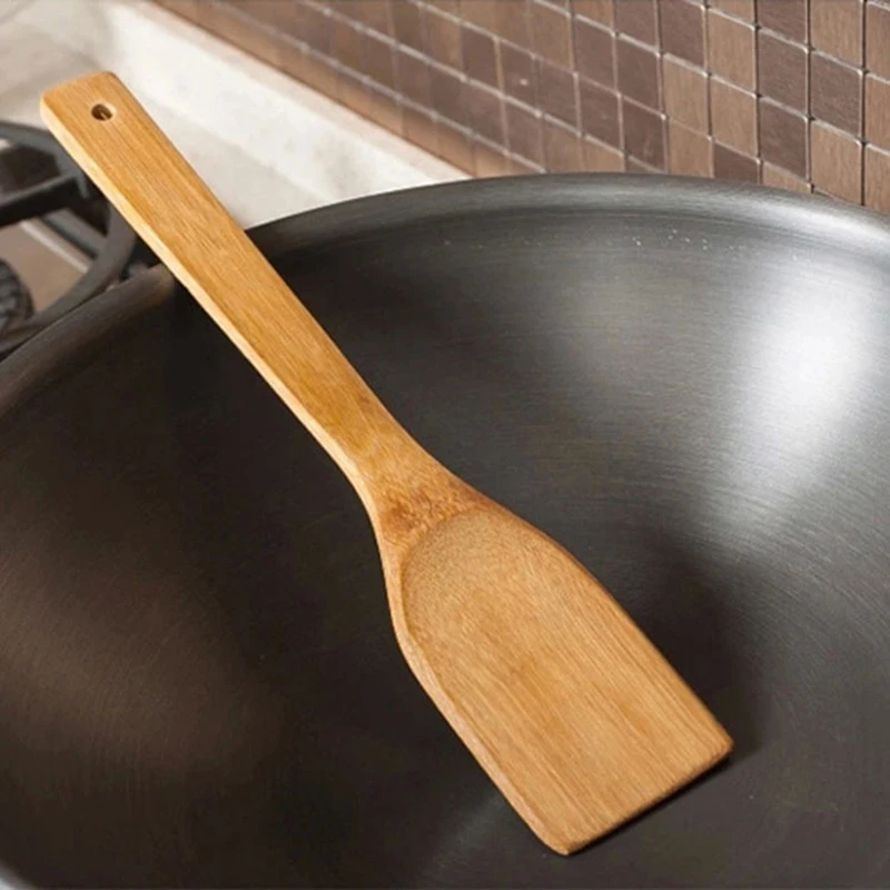 30cm Kitchen Wooden Spatula Heat Resistant Shovel Cooking Spoon Pan Rice Spoon Kitchenware Non-Stick Pan Bamboo Rice Shovel