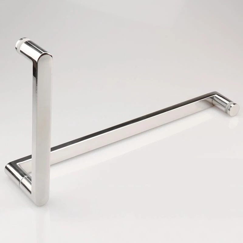 

Luxury 304 Stainless Steel Frameless Shower Glass Door Handles L Shape Bathroom Door Push Pull Handles Towel Bar Chromed