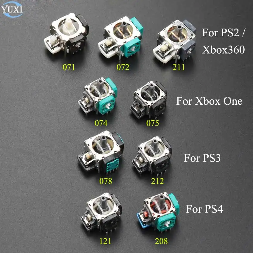 YuXi 1pc 3D Analog Grips Sticks Joystick Stick Module Rocker For Xbox ONE Elite 2 Controller for PS2 PS3 PS4 PS5 Switch Pro