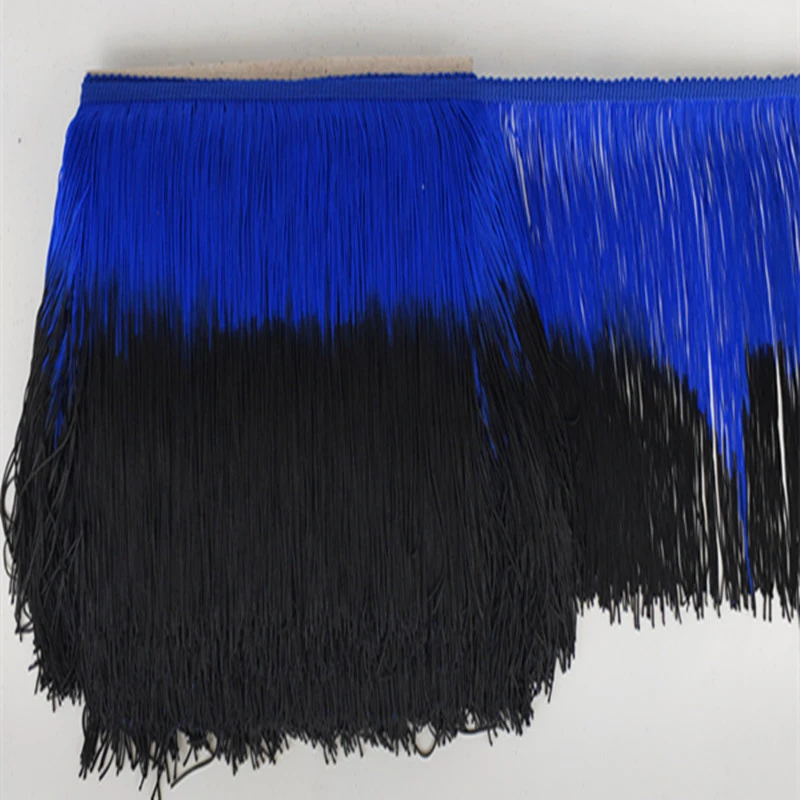 10 metros/lot 20cm Long Fringe Lace Tassel Polyester Lace Trim Ribbon Sew Latin Dress Stage Garment Curtain DIY Accessories