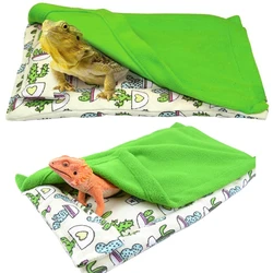 Bearded Dragon Bed with Pillow and Blanket Comfortable Warm Sleeping Bed with Plush Cover for Leopard