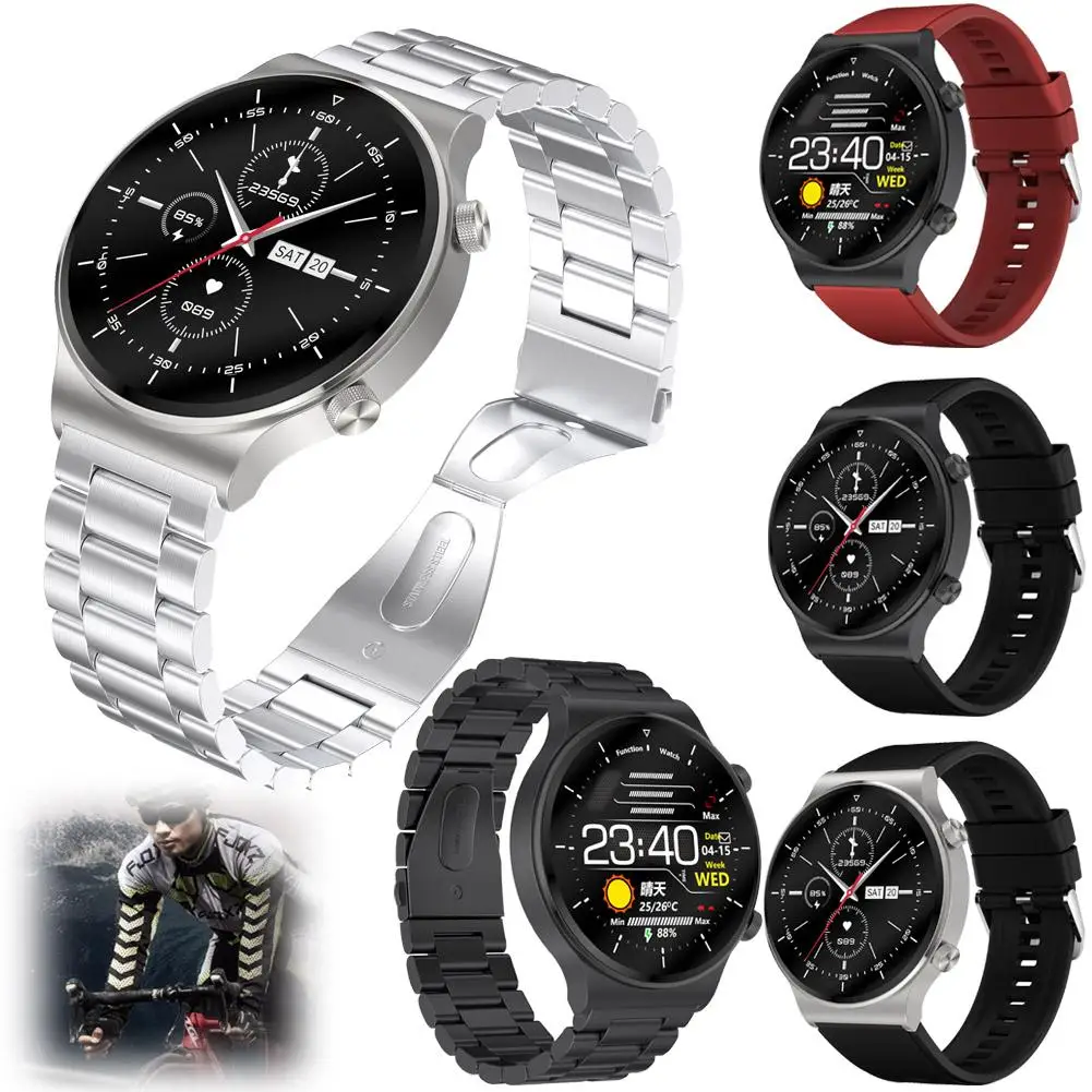 

Stainless Steel Smart Watch Heart Rate Monitoring Wristwatch Messages Call Reminder Remote Camera for Android iOS iPhone Xiaomi