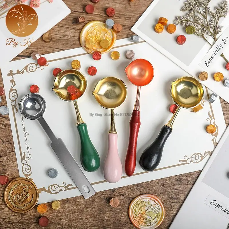 High Quality Stainless Steel Wax Spoon Retro Wax Seal Spoon Sealing Wax Spoon Stamps For Scrapbooking Wax Seal Stamp Spoon