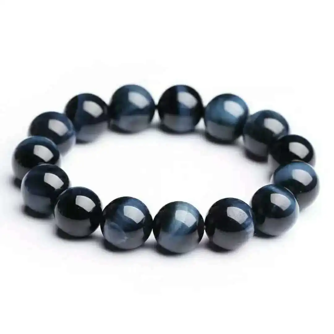 Natural Blue Tiger's Eye Hawk Eye Round Beads Bracelet Woman Hawk Eye Men 8mm 10mm 12mm 14mm 16mm 8mm AAAAAA