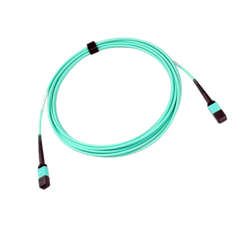 30 Meters Female MPO/MTP -MPO Female OM3 8 Strands 8 Core Multi-mode Fiber Optical Cable for QSFP+SR Module Type-B AQUA 50/125um