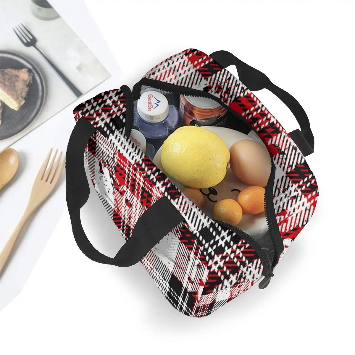 

NOISYDESIGNS Plaid Print Womens Lunch Bags for Work Insulated Oxford Cloth Lunch Tote Office Food Bag Lunchbags for Teen Girls