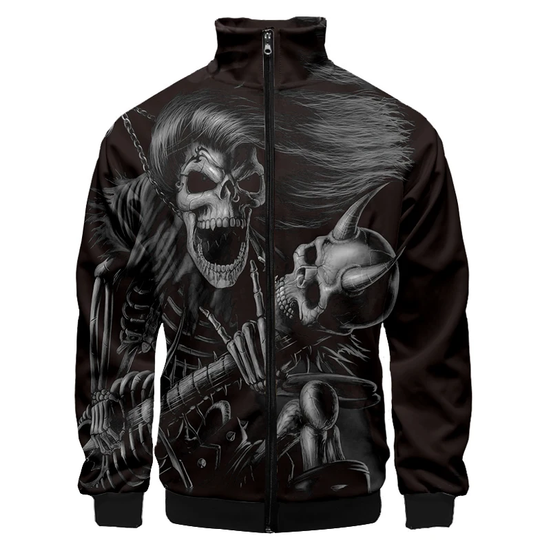 Men's Jacket Fall Zip Up Jacket Coat Plaid Pirate Skull Varsity Jacket Teen Wolf Baseball Uniform 2021 New Spring Men's Clothing