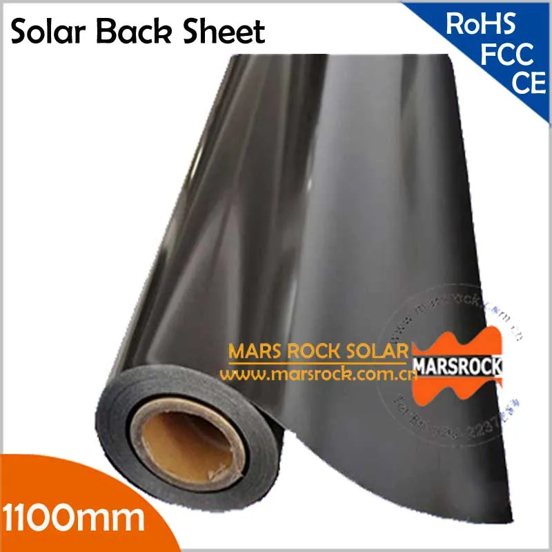 

150 Meter/Lot 1100mm Width 0.3mm Thickness Black TPT Back Sheet for Making Solar Panel, Solar TPT Back Sheet Laminated Material