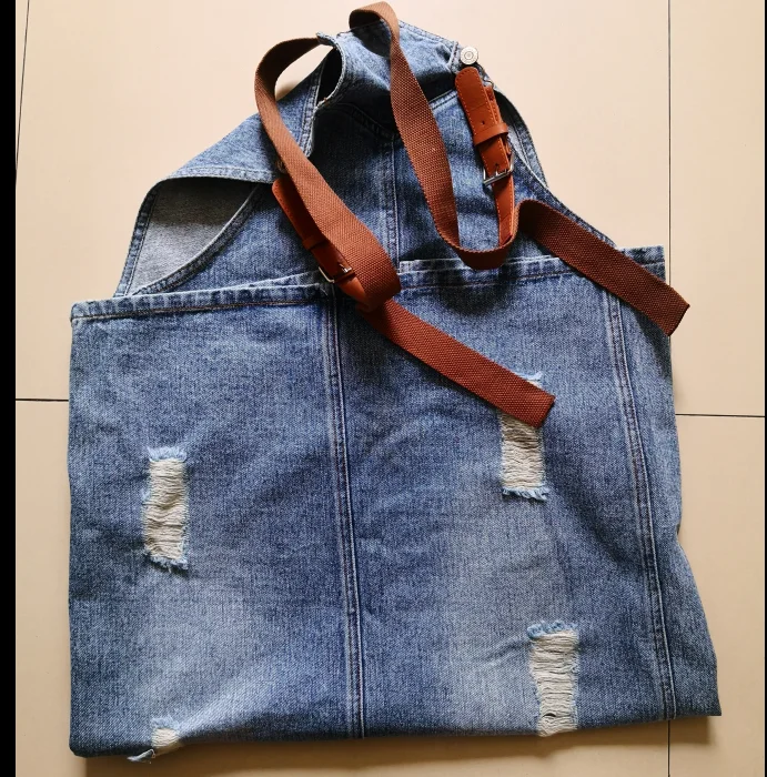 Fashion Maxi Denim Dress Summer Ladies Suspenders Holes Jean Dresses Female Loose Bib Blue cowboy Long Dress 8075