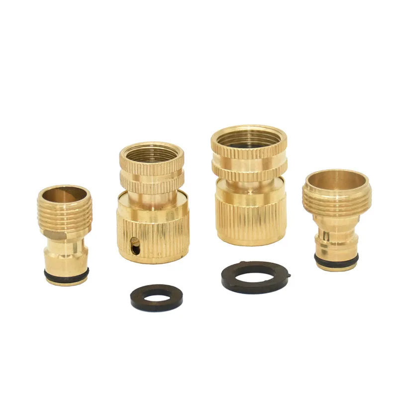 

1/2" 3/4" Garden Hose Quick Connector Brass Connector Kit Water Gun Fitting Hose Adapter 1set