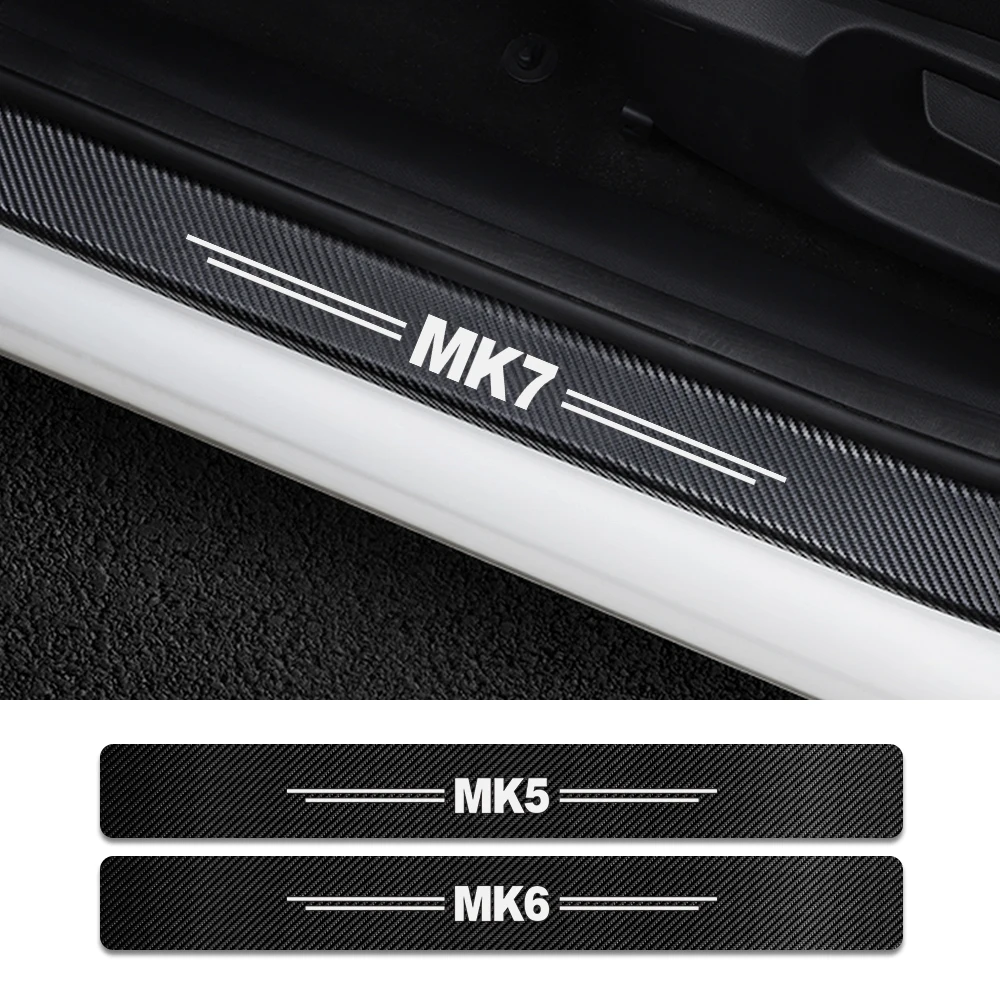 

4PCS Car Door Sill Stickers For Volkswagen VW Golf 7 4 5 6 3 2 8 MK8 MK7 MK6 MK5 MK4 MK3 MK2 Auto Threshold Decals Accessories