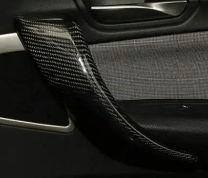 For BMW F21 F22 218i 220i 228i M235i 2D Gloss Black Real Carbon Fiber Interior Door Handle Cover 12 13 14 15 16 LHD&RHD