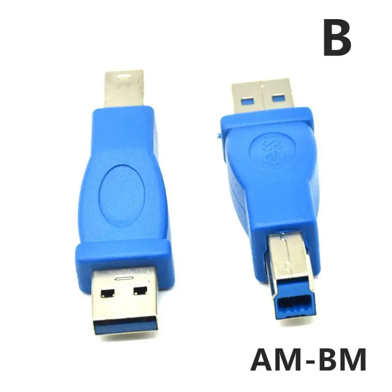 1 szt. Wyprzedaż USB 3.0 typ A żeński na typ B męski Adapter złącza wtykowego USB 3.0 Adapter konwertera AF na BM