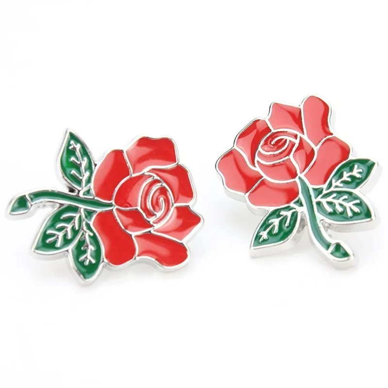 Cartoon flower brooch Fashion rose flower brooch Plant brooch Metal painting oil badge Clothing accessories Bag decoration badge