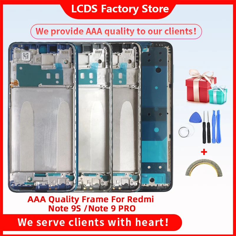 AAA Quality Middle Frame For Xiaomi Redmi Note 9S Middle Frame Housing Cover For Redmi Note 9 PRO Middle Frame