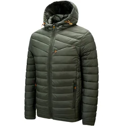 Chaqueta de invierno con capucha para hombre, Abrigo acolchado de algodón cálido, corto, ropa de moda, prendas de vestir exteriores, AU-187