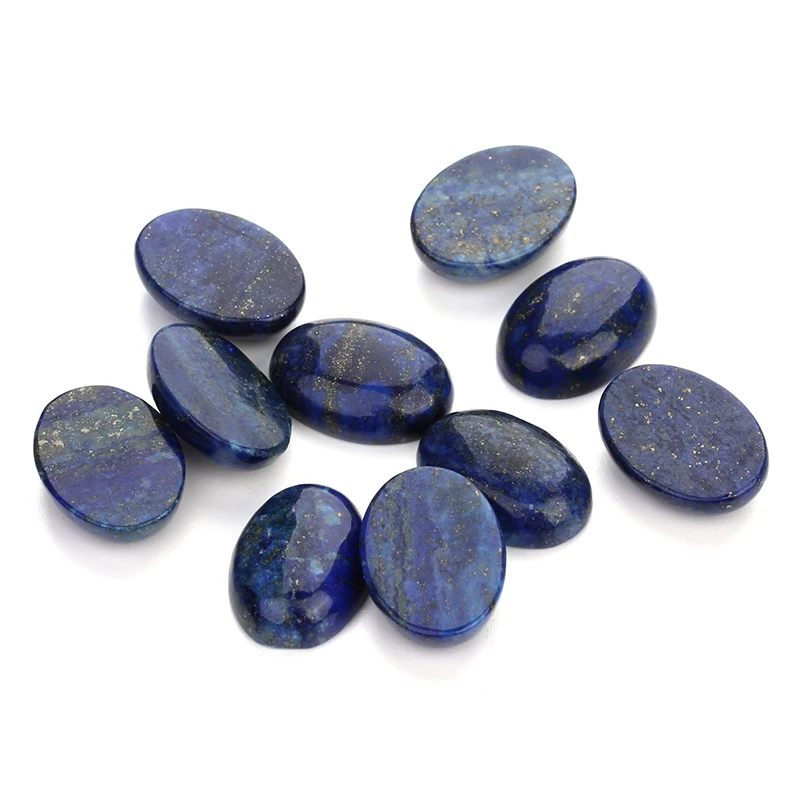 Wholesale Natural Gem Stone Lapis Lazuli Oval Cabochon Cameo CAB Fit 10x14mm/13x18mm/18x25mm DIY Jewelry Making 10pcs/lot F5003