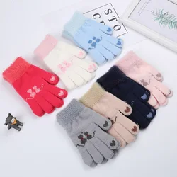 Wecute Child Gloves Junior High School Students Warm Gloves Outdoor Cycling Kawai Cat Plush Thickening for Boys Girls Best Gift