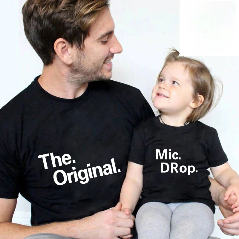 The Original Remix  Family Matching Outfits Mother Father Daughter Son Kids Baby T-Shirt Letter Print T-shirt Short Sleeve Tops