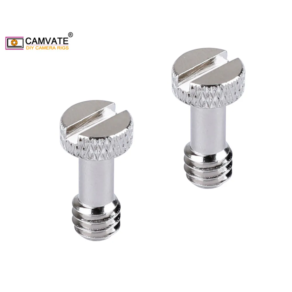 CAMVATE 2 pezzi vite scanalata universale Standard con filettatura maschio 1/4 "-20 (lunga 17mm) adatta per Rig/Gimbals per gabbia per fotocamera DSLR
